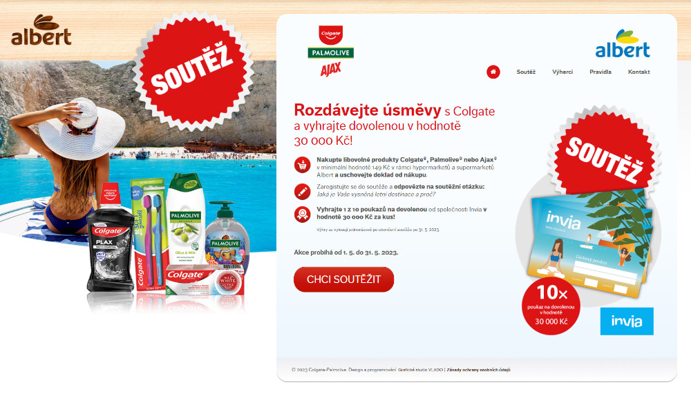 Rozdávejte úsměvy s Colgate a vyhrajte dovolenou v hodnotě 30 000 Kč!