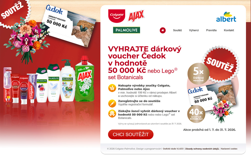 VYHRAJTE dárkový voucher Čedok v hodnotě 50 000 Kč nebo Lego® set Botanicals